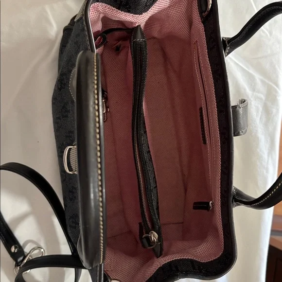 Dooney & Bourke Black Logo Jacquard Satchel with Matching Wallet - Picture 2 of 14